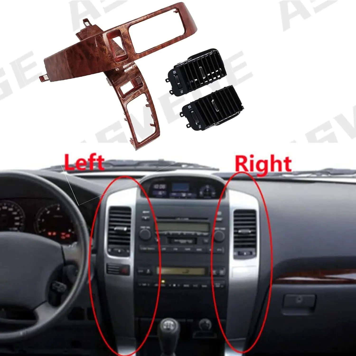 Center Dash A/C Vent Grille For Lexus GX470 Toyota Prado 120 2003-2009 55474-60040 55475-60040 Air Outlet Panel Trim Direct Replacement US Stock