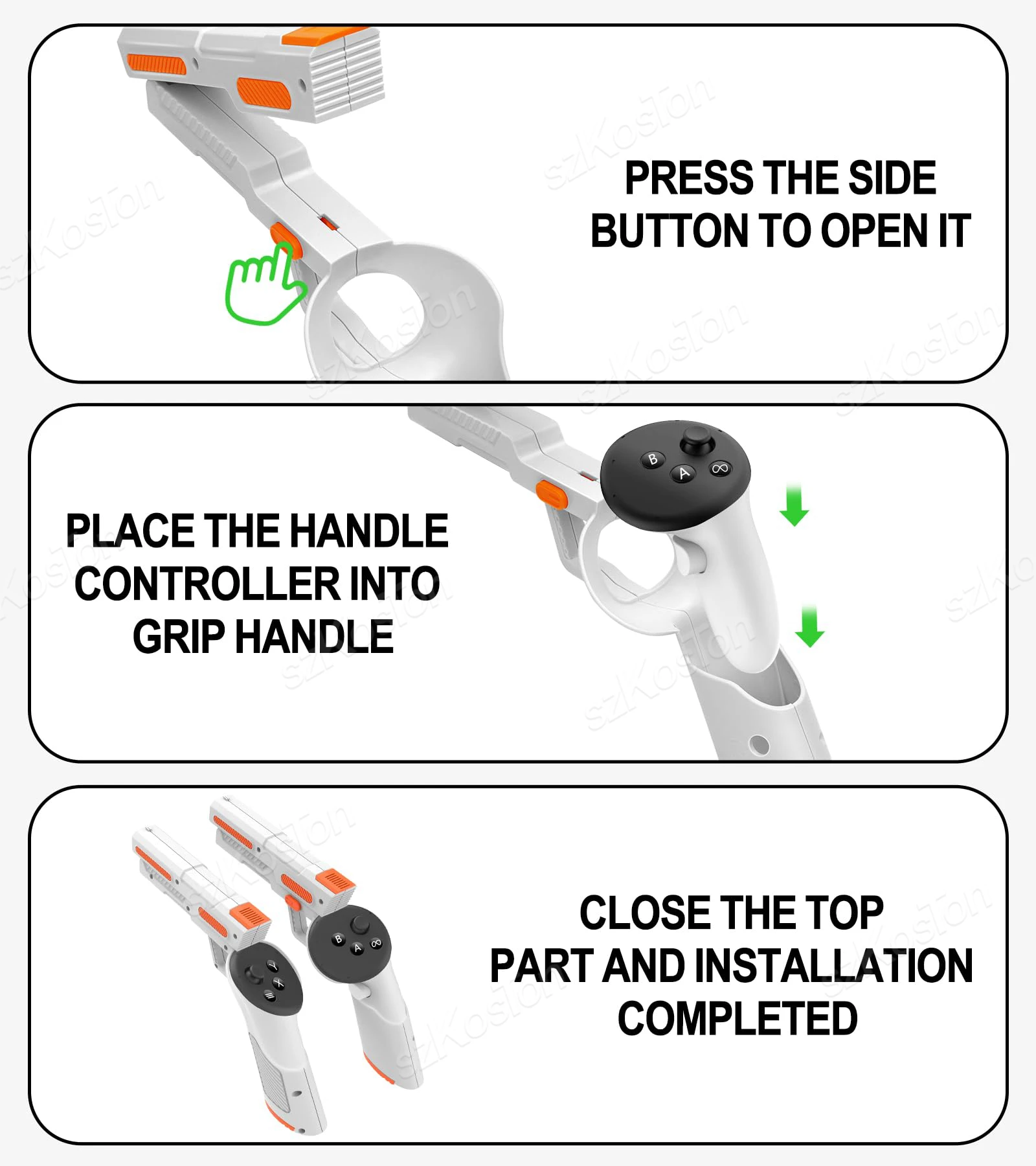 مقابض مسدس VR لوحدة تحكم Meta Quest 3 / Quest 3S VR تجربة تصوير ألعاب FPS المحسنة لملحقات Quest 3 #5