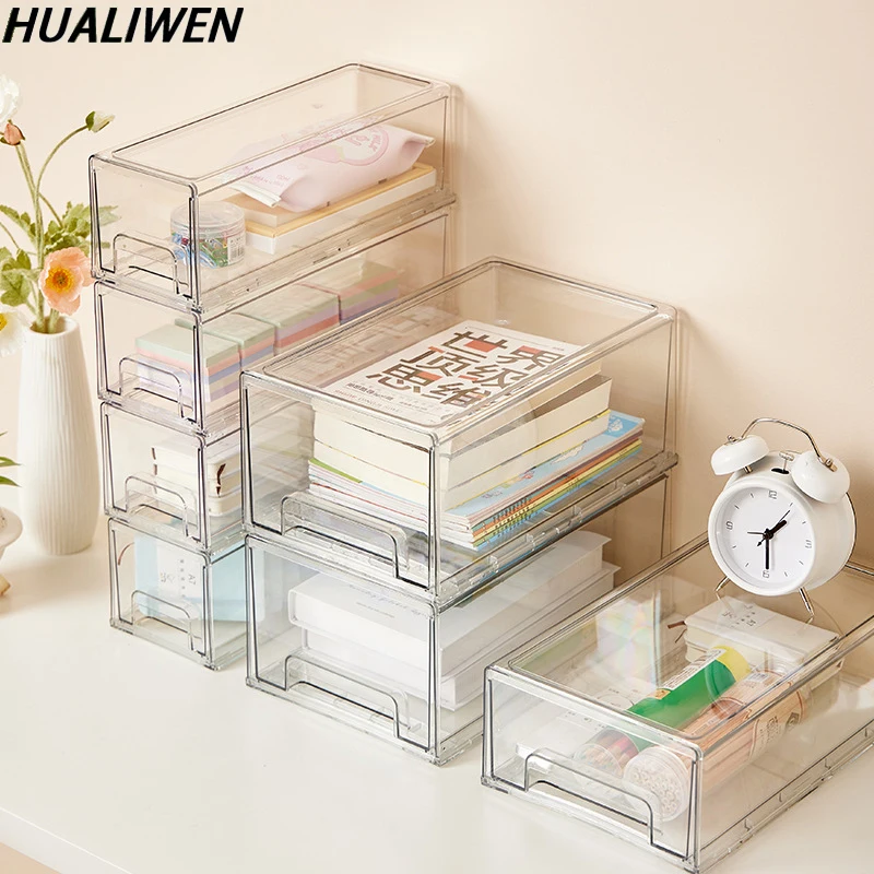 Simple Drawer Storage Box, Desktop, Superimposed Cosmetics, Sundries, Office Stationery, Multi-Layer Sorting Box