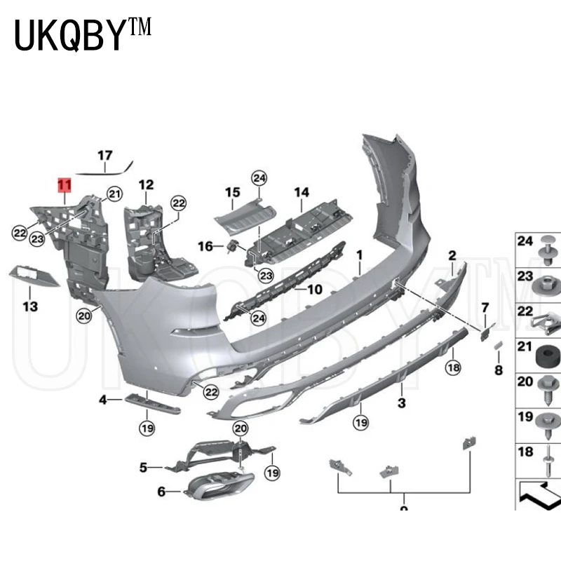 Left rear bumper bracket X5 G05 30 25 40dX 51128069247 51128069248