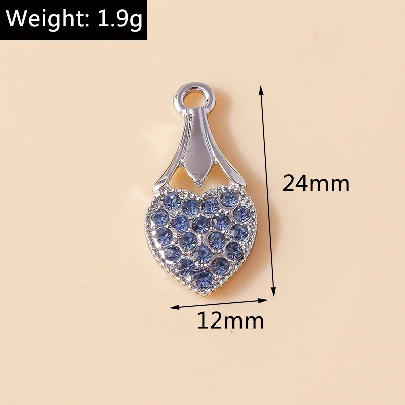 10 Stück Niedliche Kristall-Metall-Anhänger in Form von Baumblättern und Blumen für Schmuckherstellung, Ohrringe, Halsketten, Armbänder, DIY-Bastelzubehör – Detail 8