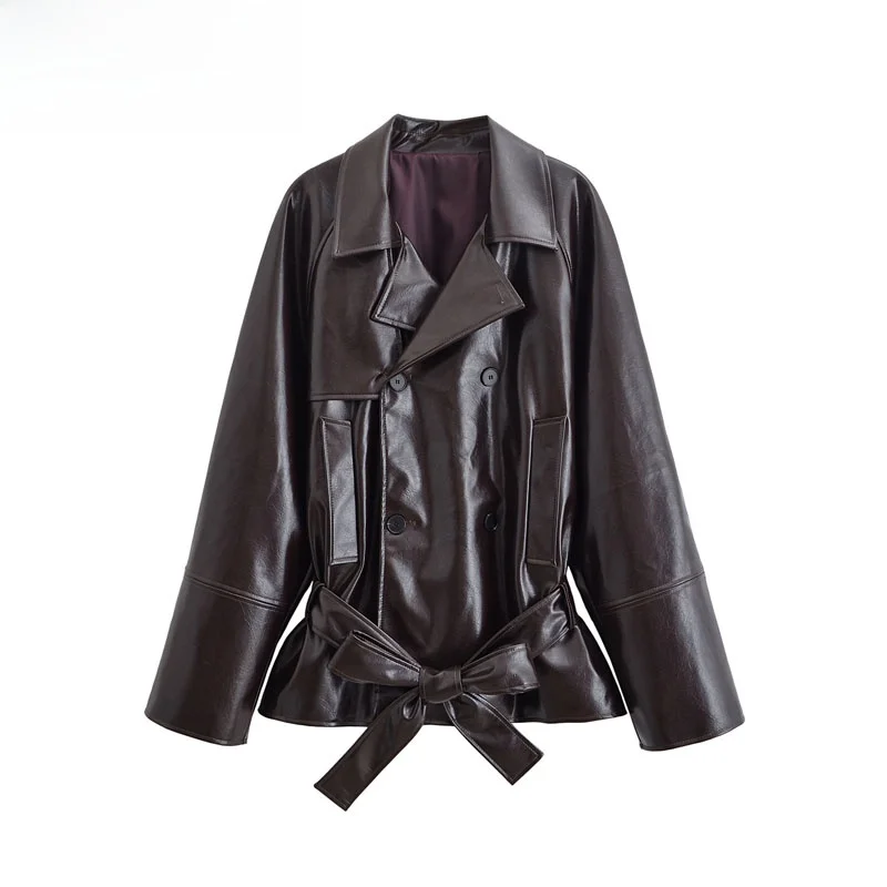 iny Vita-Cinching ort Pelle Jaet Donna Faionable Versatile Autunno Nuovo arrivo 2025 Sle Calda fibra di poliestere