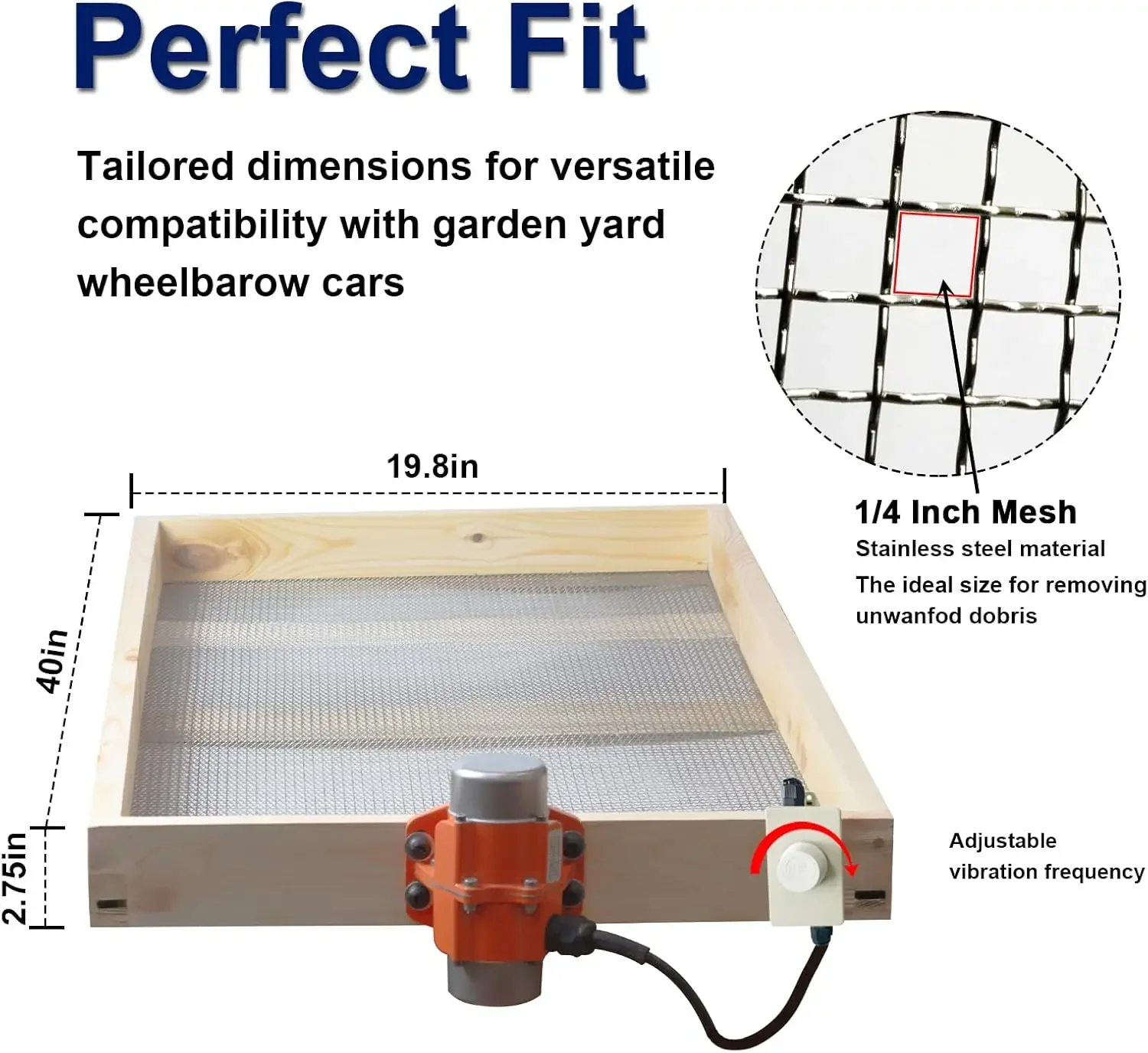 110V Adjustable Vibrating Soil Sifter 40W,40