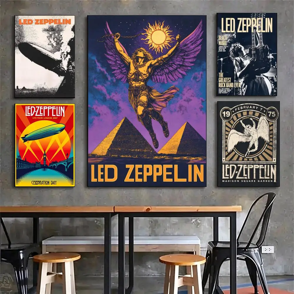 band Led Zeppelin Poster Poster HD Printing Vintage Luxe Home Decor Wall Art for the Living Rooms Entryways Gift