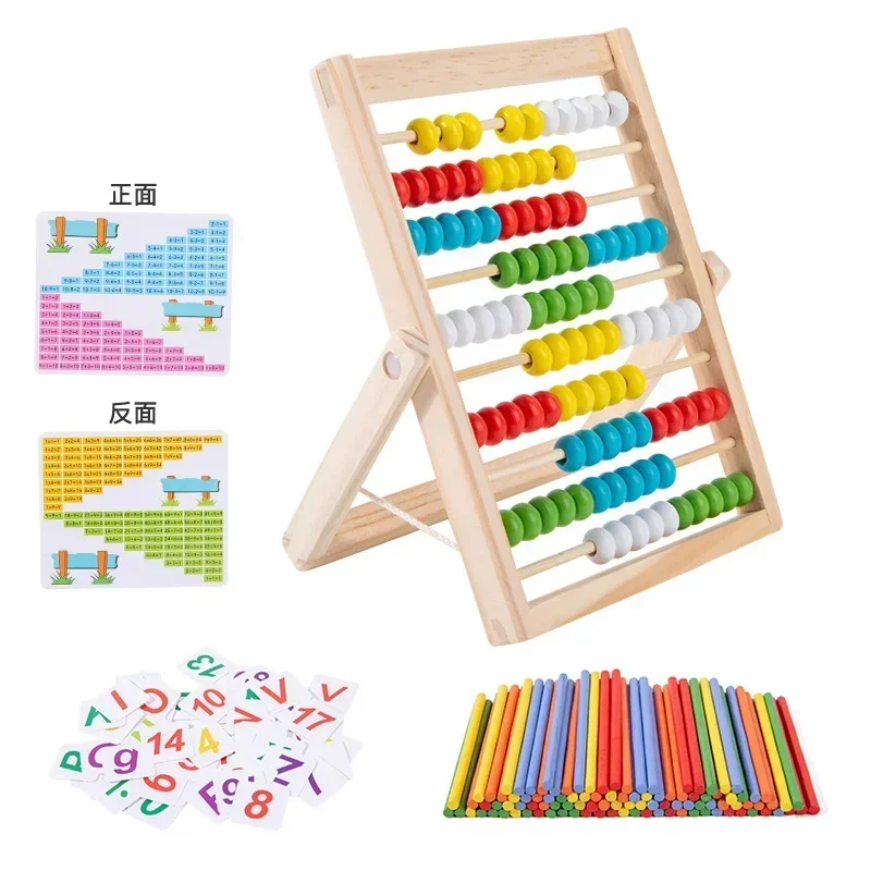 Juguete educativo clásico de madera para contar, 100 cuentas, juguetes de aprendizaje de matemáticas en preescolar, números Montessori, Ábaco aritmético, regalo para niños pequeños