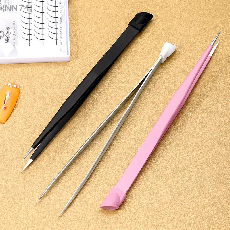 

Silicone Tip Nail Tweezer for 3D Decor, Safe Rhinestone Applicator with Soft Head, Professional Manicure Art Tools for Pressing