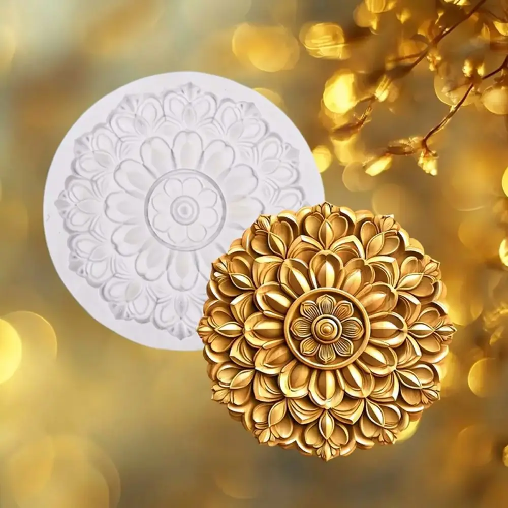 Round Silicone Flower Mould Flexible Crafting Tool For Epoxy Resin Art Soap Making Kitchen Baking Items