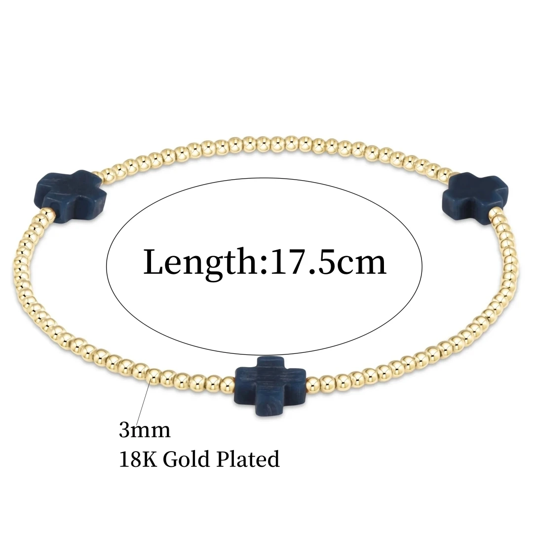 Christian Cross Bracelet 18K Gold Plated Beads Stackable Shell Pearl Jewelry for Women Summer Beach Gift for Her Boho Bracelets
