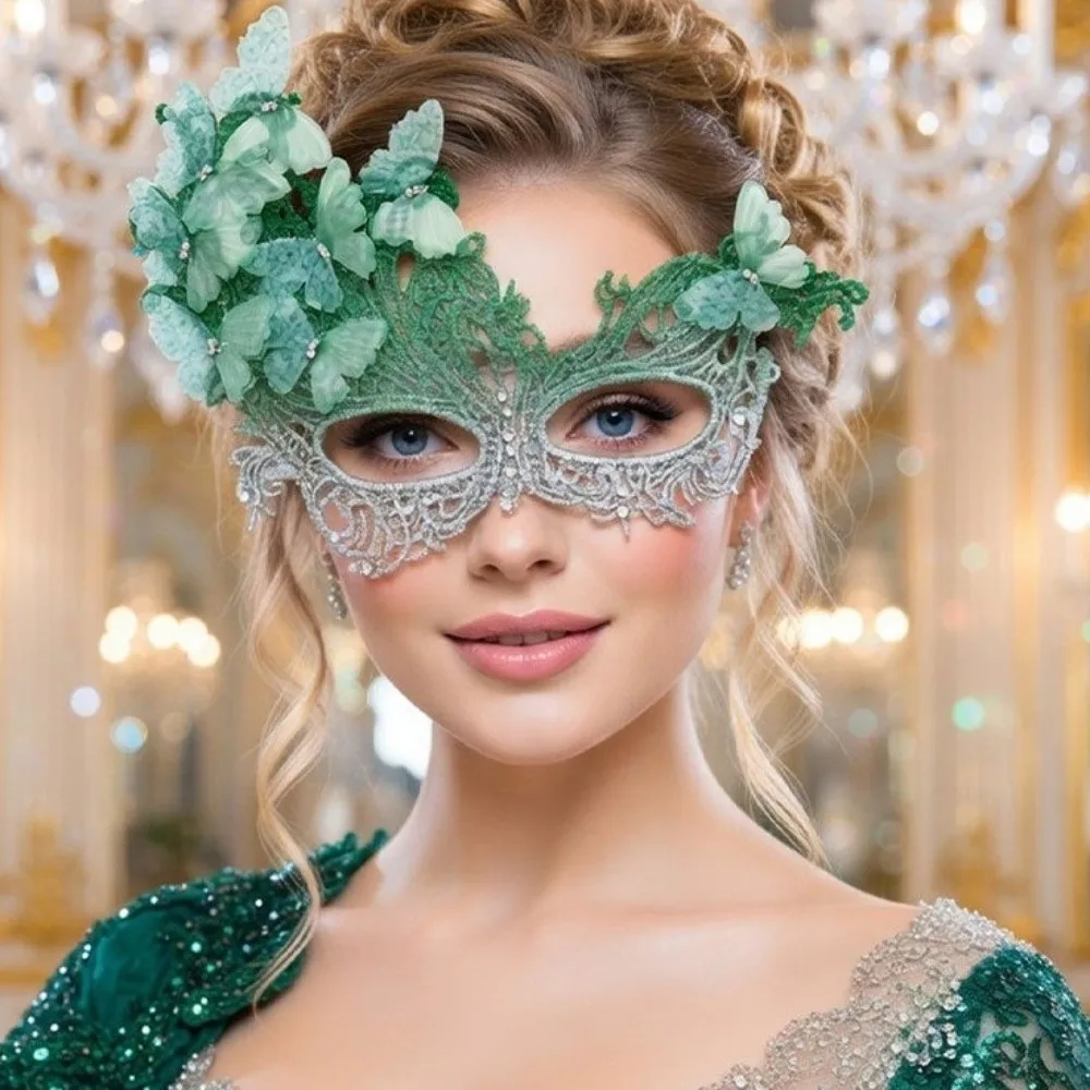 Multicolor Half-Face Lace Mask Seductive Style rhinestone Butterfly Mask Masquerade Fancy Prom Masquerade Mask