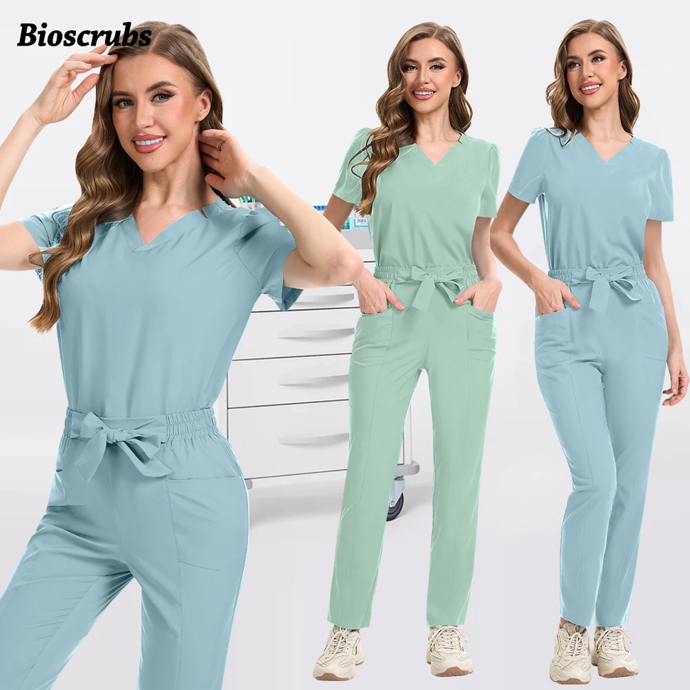 

High-quality Clinical Uniform Women Pharmacy Sanitary Dentist Workwear Medical Surgical Uniform Nursing Clothes Nurse Scrubs Set