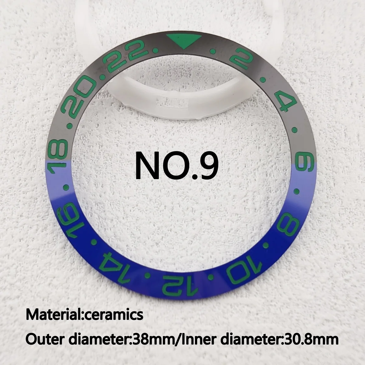 38mm GMT Red Blue Purple Black Green GMT  Ceramic Bezel Sloping Diving Watch Insert Watch Replace Watch Bezel Inserts Ring