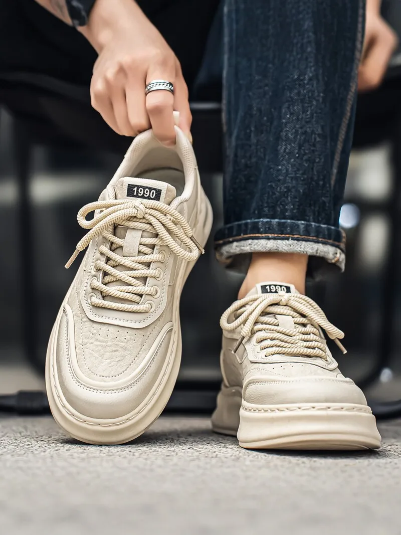 

Casual Men's Shoes 2026 New Style Summer Trendy High-End Feeling Sports Leisure Board Shoes Youth Soft Bottom Versatile White...