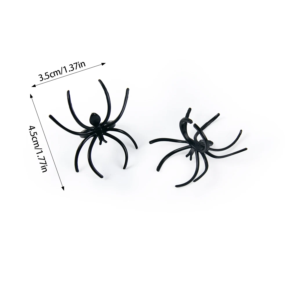 20/40Pcs Halloween Plastic Mini Colorful Spider Rings for Kids Party Halloween Prank Props Decoration Kid Toys Accessories Rings