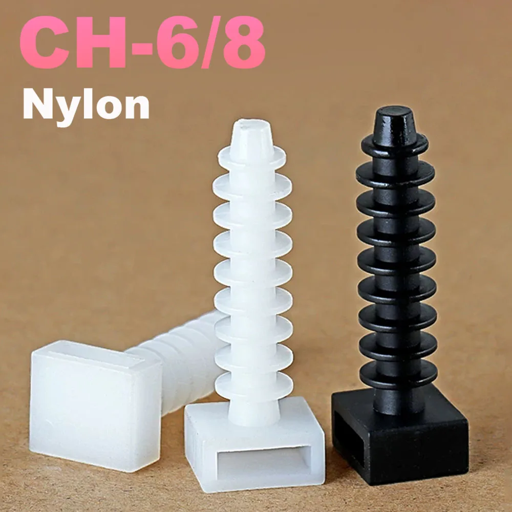Nylon Cable Tie Holder Zip Tie Mount Push-in Rivet Type Inserting Fixed Seat Hose Support Plastic Electric Wire Holder