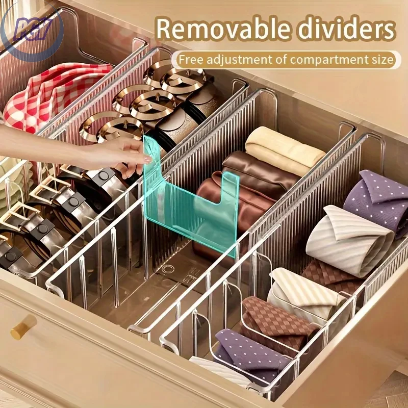 

1/2 шт. расширяемый органайзер для ремня с перегородкой, прозрачный стол, мужской органайзер для ремня, шкаф, выдвижная полка для хранения нижнего белья