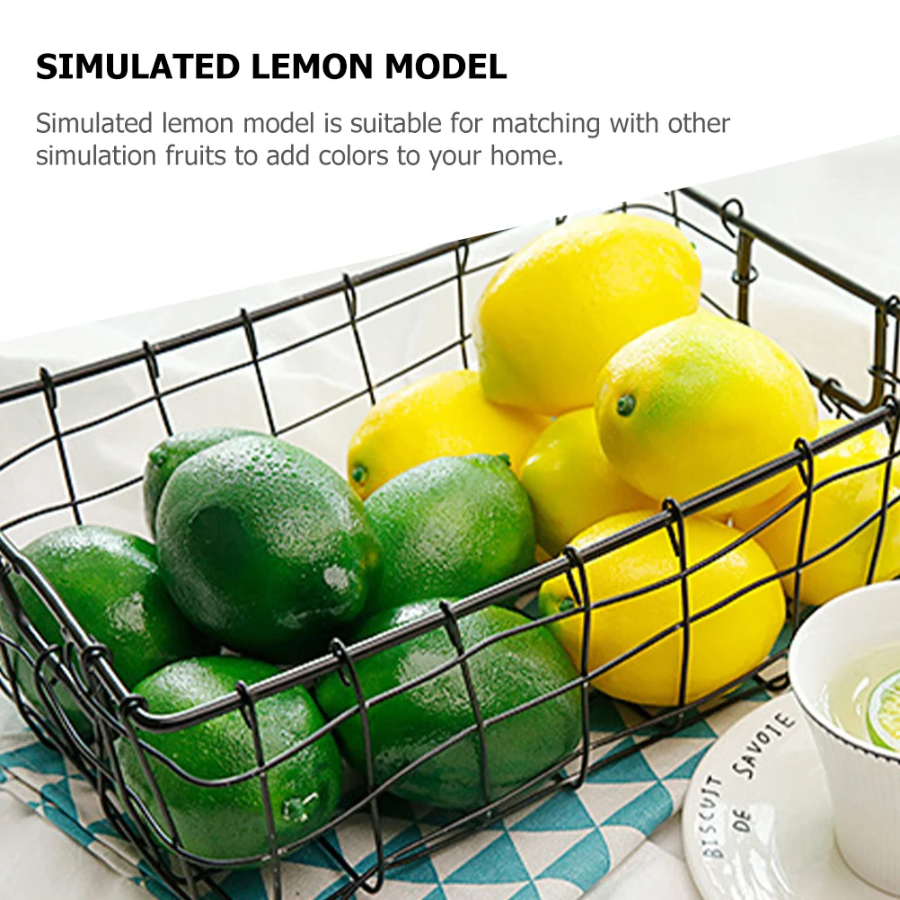 

8pcs Fake Lemon Foam Simulation Fruit Decorative Home Ornament Desktop Showcase Display Props Artificial Lemon Lifelike Fruits