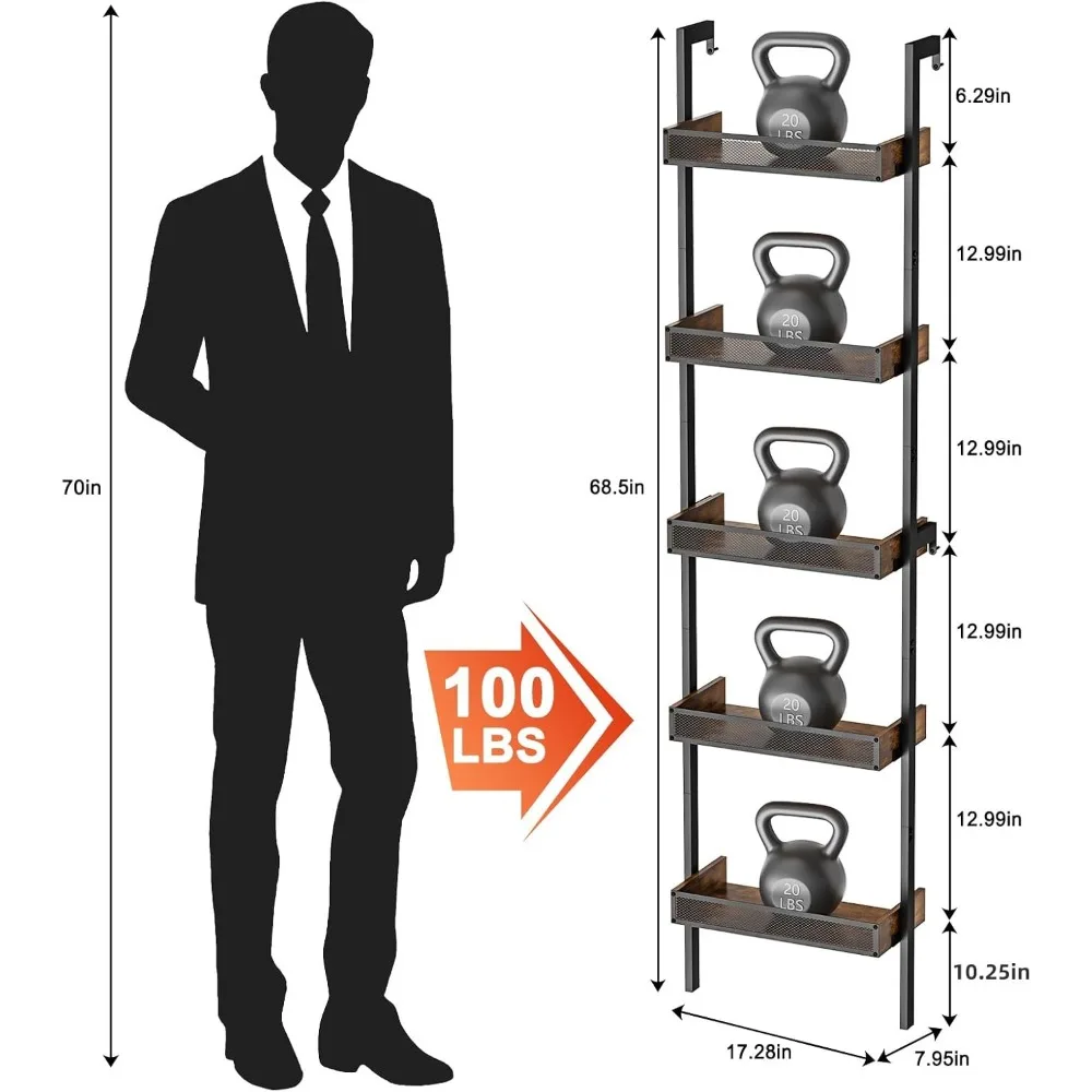 Rak Anggur Berdiri 5 Tingkat: Rak Anggur 50 Botol Rak Dinding dengan Pagar, Rak Pajangan Tempat Botol Anggur