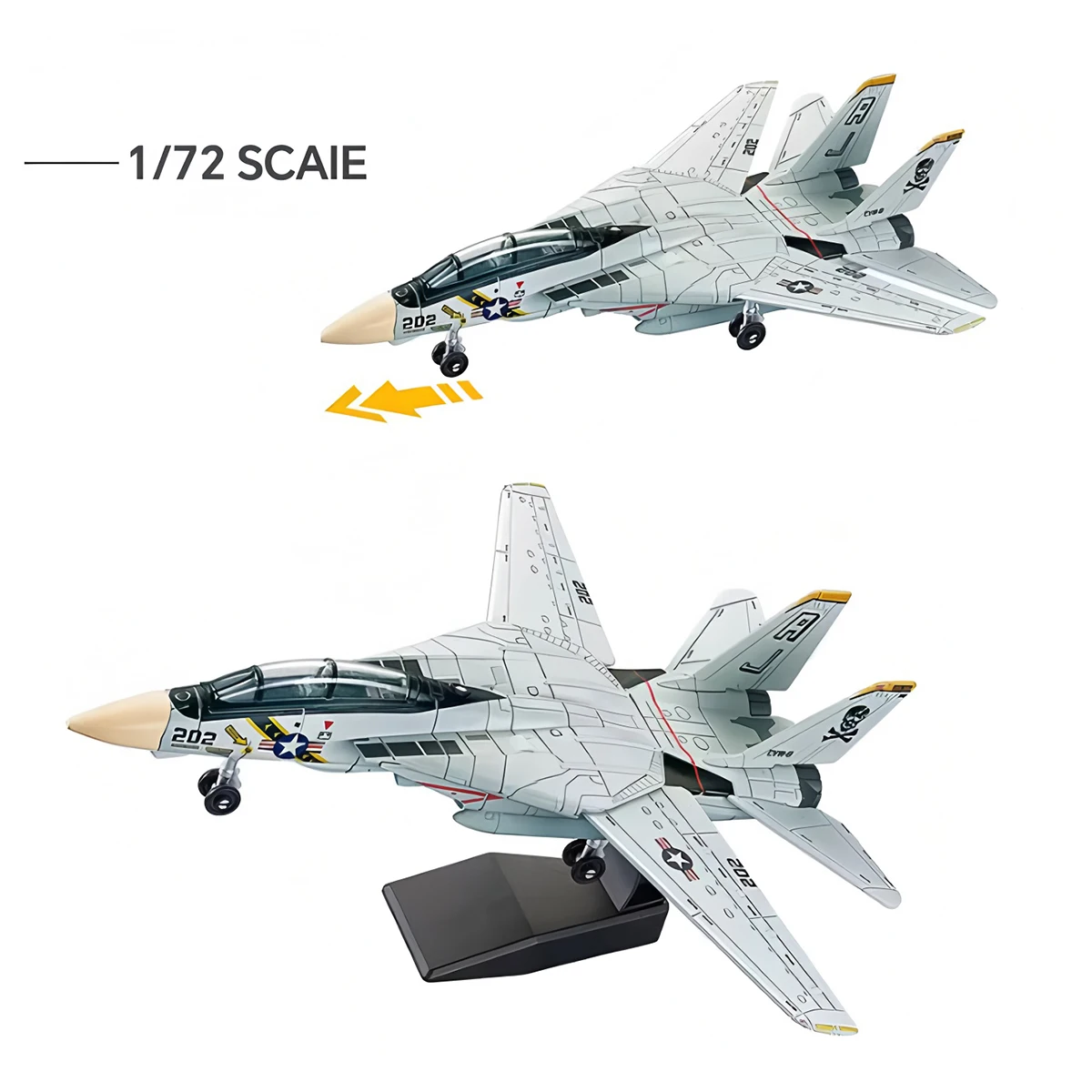 

1/72 Modern Military F-14 Tomcat Warplane Fighter Model SU-35S AH-64 Apache Assemble Toy Copter Airplane Tank Assembly Model