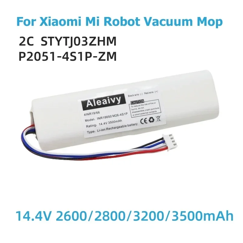 Batería de iones de litio de repuesto de 14,4 V 3500mAh P2051-4S1P-ZM para Xiaomi Mi Robot aspirador Mop 2C STYTJ03ZHM