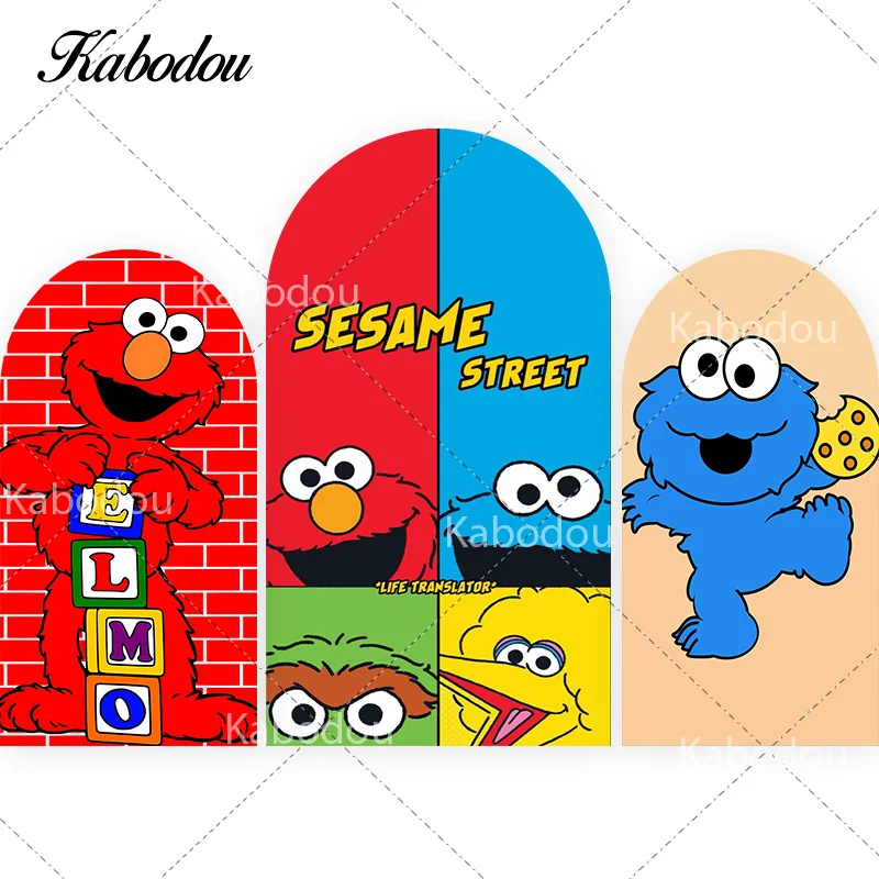 Sesamstraat Boog Foto Achtergrond Leuke Gebogen Muur Cookie Monster Thema Verjaardag Chiara Fotografie Achtergrond Polyester