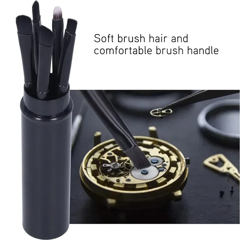 

5PCS Watch Accessory Watch Cleaning Brush Set Wristwatch Movement Small Part Cleaning Soft Brushes Set Tool for Watchmaker NH36