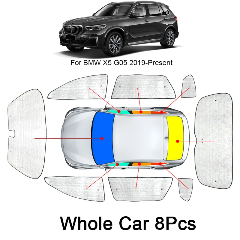 

Car Sunshades UV Protection Cover For BMW X5 G05 F15 2013-2025 SideWindow Curtain Sun Shade Visor Windshield Internal Accessory