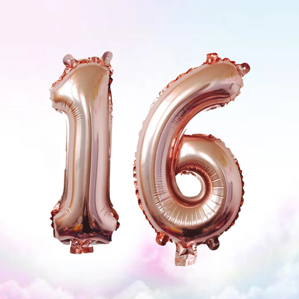 

40 Inch Rose Gold Number 16 Balloon Reusable Foil Balloons Party Decorations Holiday Business Events Photo Props