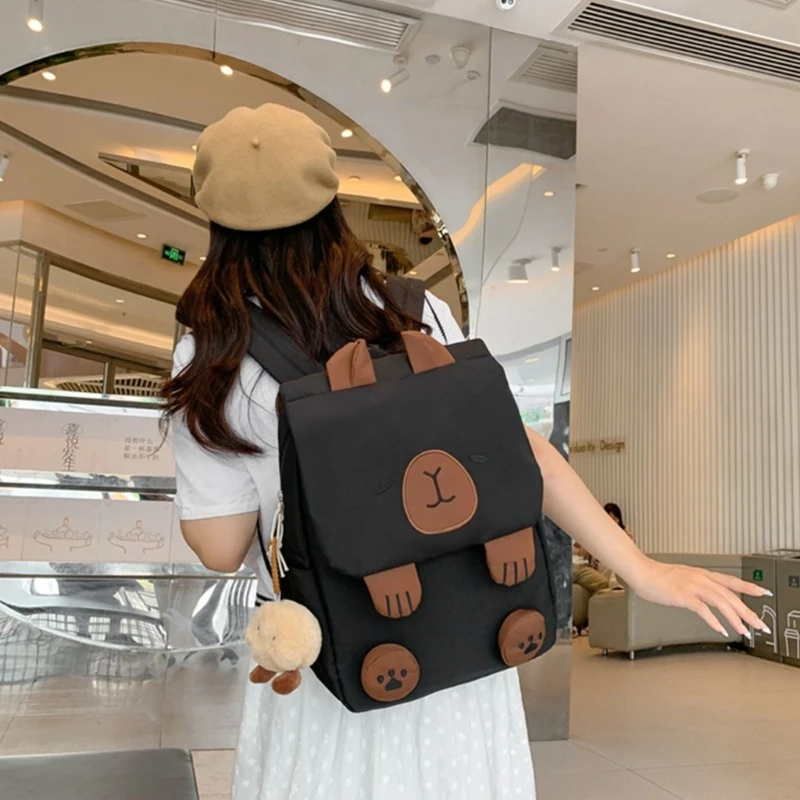 Women Girls Cute Cartoon Capybara Laptop Backpack Japanese Student Large Capacity School Bookbag Casual Travel Rucksack Daypack