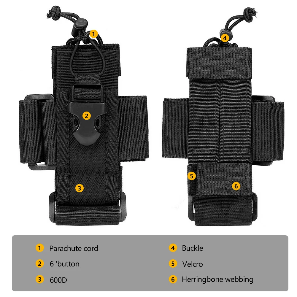Открытый тактический чехол для радио Molle, чехол для рации, карманный держатель для переговорного устройства, поясная сумка, портативная кобура для переговорного устройства, сумка