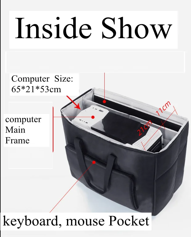 Trolley Bag for Desktop computer bag storage bag trolley-type keyboard mouse storage bag with wheels Trolley bag for computer