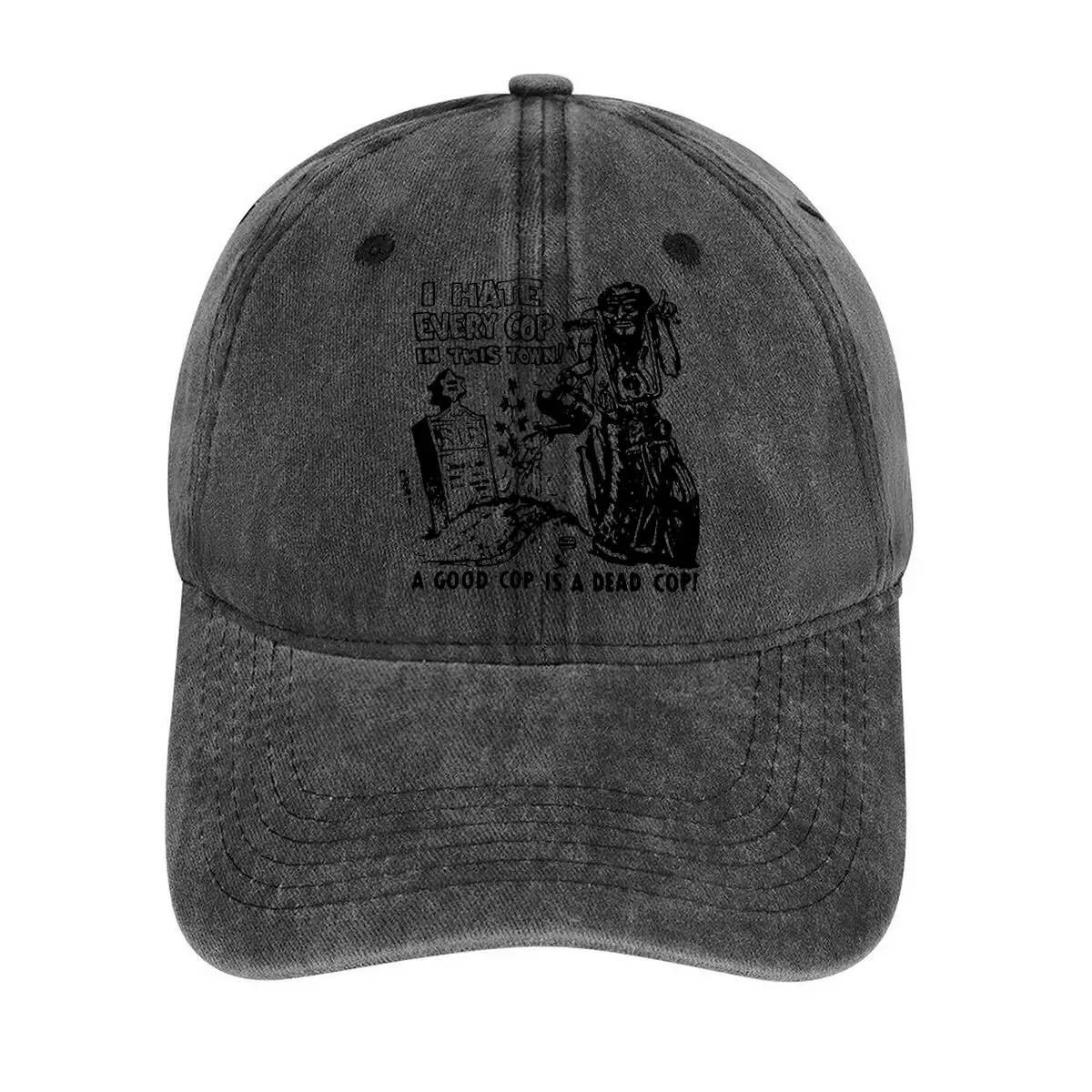 

I Hate Every Cop in This Town! edgy and rebellious - themed graphic design Washed Baseball Cap