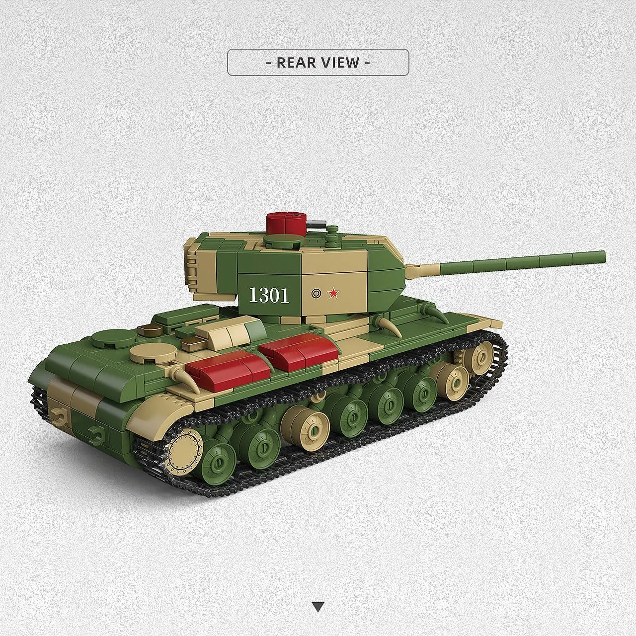 Full crown third-party 300031 camouflage KV-220 heavy tank assembly building block toy