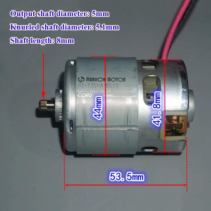 MABUCHI RZ-735VA-8519/9517 DC 12V 14.4V 18V High Speed Power Micro 42mm Motor DIY Electric Impact Drill Screwdriver Garden Tool