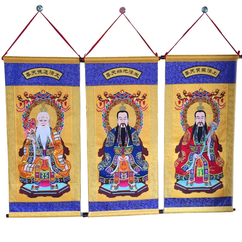 

Boutique embroidery hanging statue wall hanging Taoist supplies idol ornament