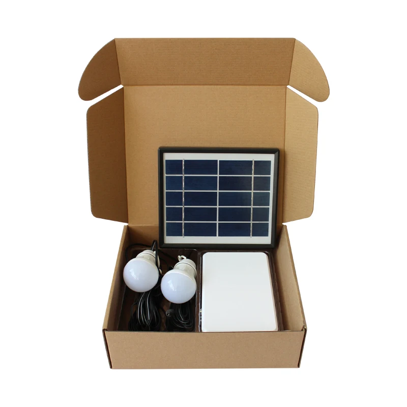 Hoge Kwaliteit 5W 6V Draagbare Solar Home Kit Solar Lamp Licht Met 5V Usb Uitgang Voor Telefoon opladen