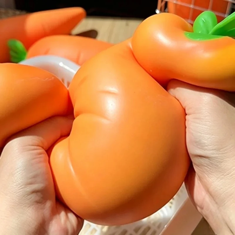 Jumbo Karotten-Squishy-Spielzeug, superweich, langsam aufsteigend, Quetsch-Fidget-Spielzeug, großes Gemüse-förmiges Stressabbau-Sensorikspielzeug für Erwachsene