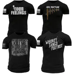 Your Feelings Men Clothing T-Shirt Whiskey Tango Foxtrot II American US Flag Printed Graphic Patriotic Tee Start Running Tops