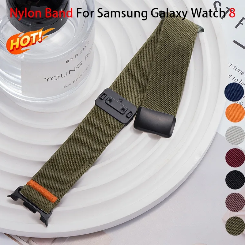 Magnetisches Band für Samsung Galaxy Watch 8 Classic/8 40 mm 44 mm Nylon-Sportarmband für Samsung Galaxy Watch 8 Sportzubehör