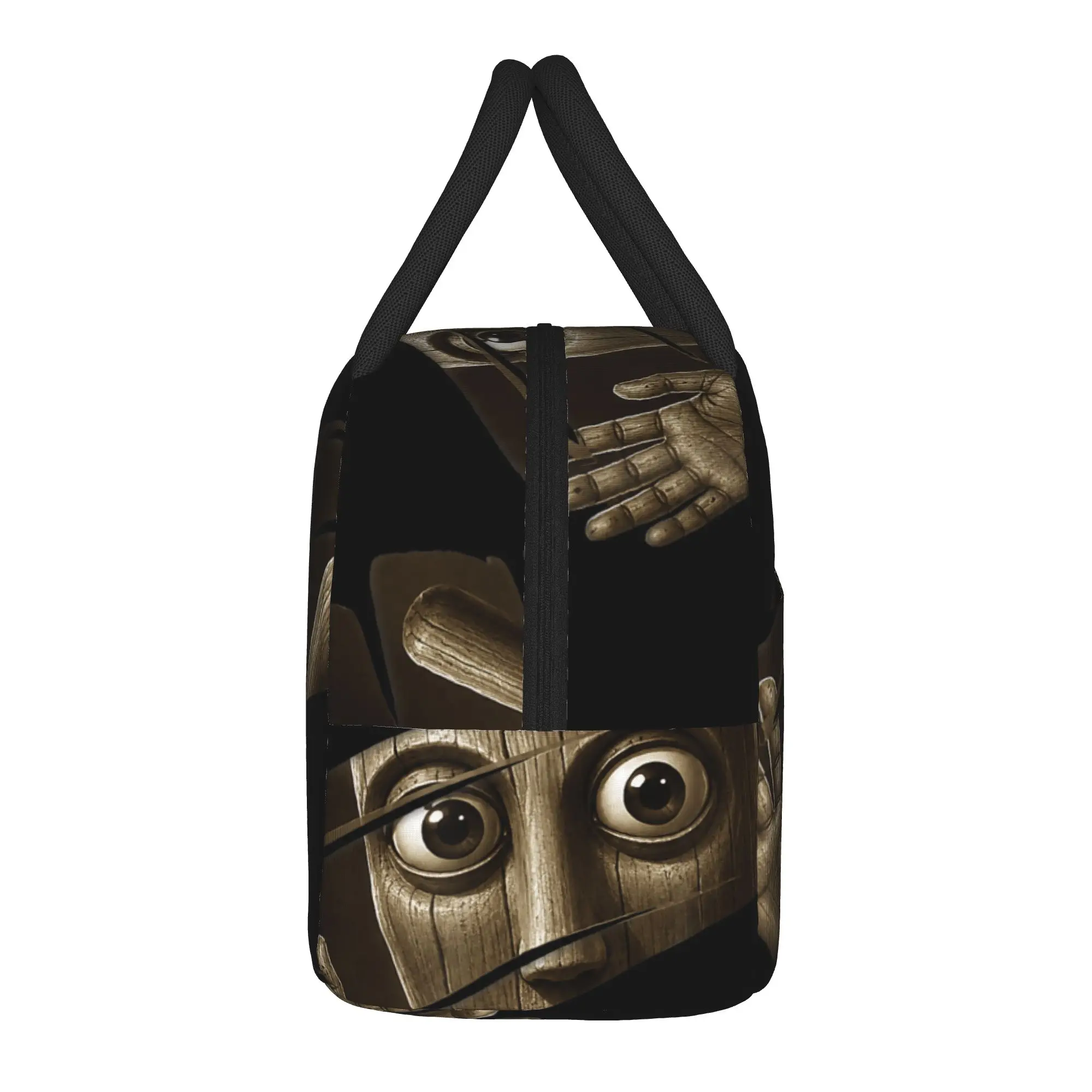 Tung Tung Sahur Peeking Through Funny Brainrot Meme Lunch Bag Outdoor Picnic Lunch Box For Men Casual Design Thermal Lunch Bags