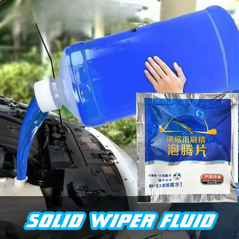 Car Windshield Washer Fluid Concentrated Tablets Solid Effervescent Wiper Tablet for Car Room Kitchen Window Glass Cleaning