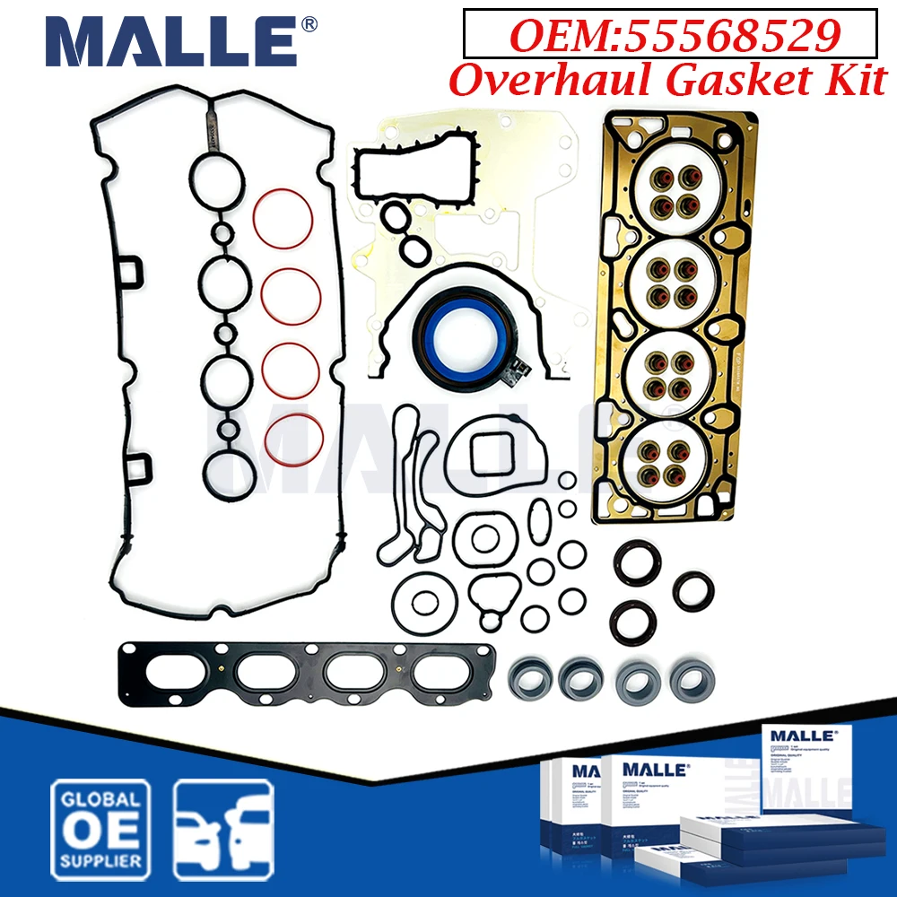 Engine Overhaul Gasket Kit For Chevrolet Aveo Cruze 1.8L Trax Opel Vauxhall Car Accessories Cylinder Head Gasket Set 55568529