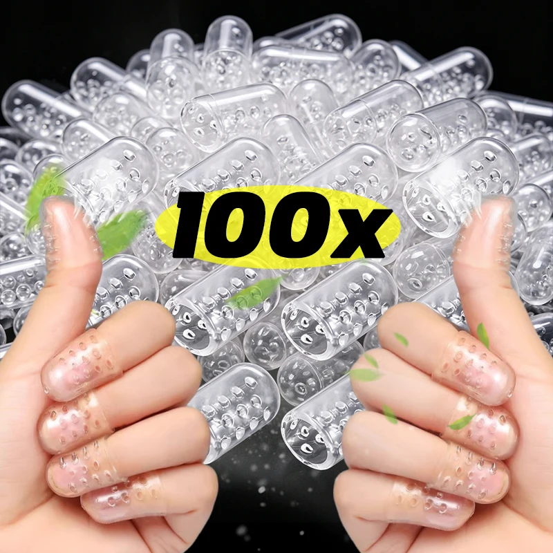 100pcs Transparent Breathable Toe Covers Silicone Prevents Blisters Toes Tube Elasticity Anti-Friction Foot Care Toes Protectors