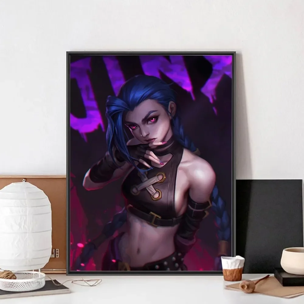 League Of L-Legends Jinx Poster No Framed Poster Kraft Club Bar Paper Vintage Poster Wall Art Painting Bedroom Study Stickers