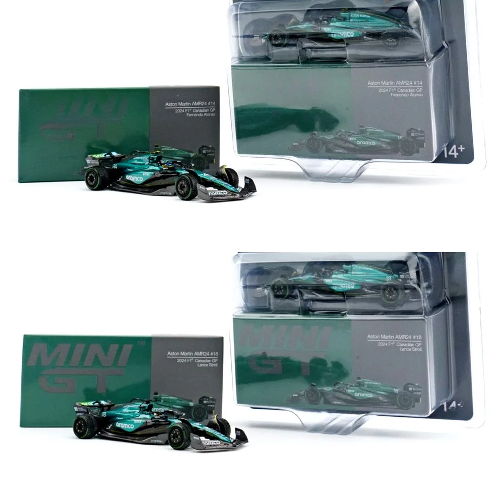 modele-de-voiture-de-formule-1-minigt-aston-amr24-alonso-vehicule-de-collection-en-alliage-moule-sous-pression-a-l'echelle-1-64-jouet-automobile-historique-de-la-course-automobile