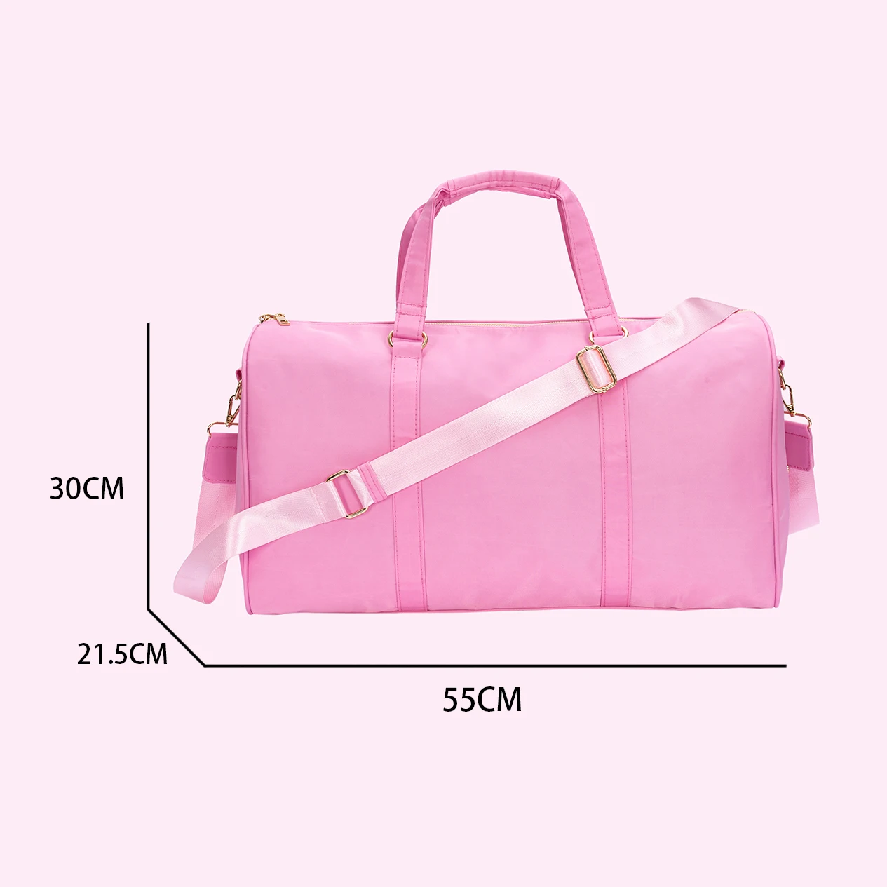 Saco De Duffle De Nylon Impermeável Com Alça De Ombro, Bolsa De Esportes, Saco De Ginástica, Cor Doce, Personalizado, Novo Estilo, 20Pcs