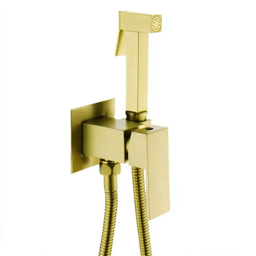 Wall Mounted Bidet Sprayer Solid Brass Hot Cold Water Mixer Tap Bathroom Toilet Cleaning Handheld Applicator For Zhuoding
