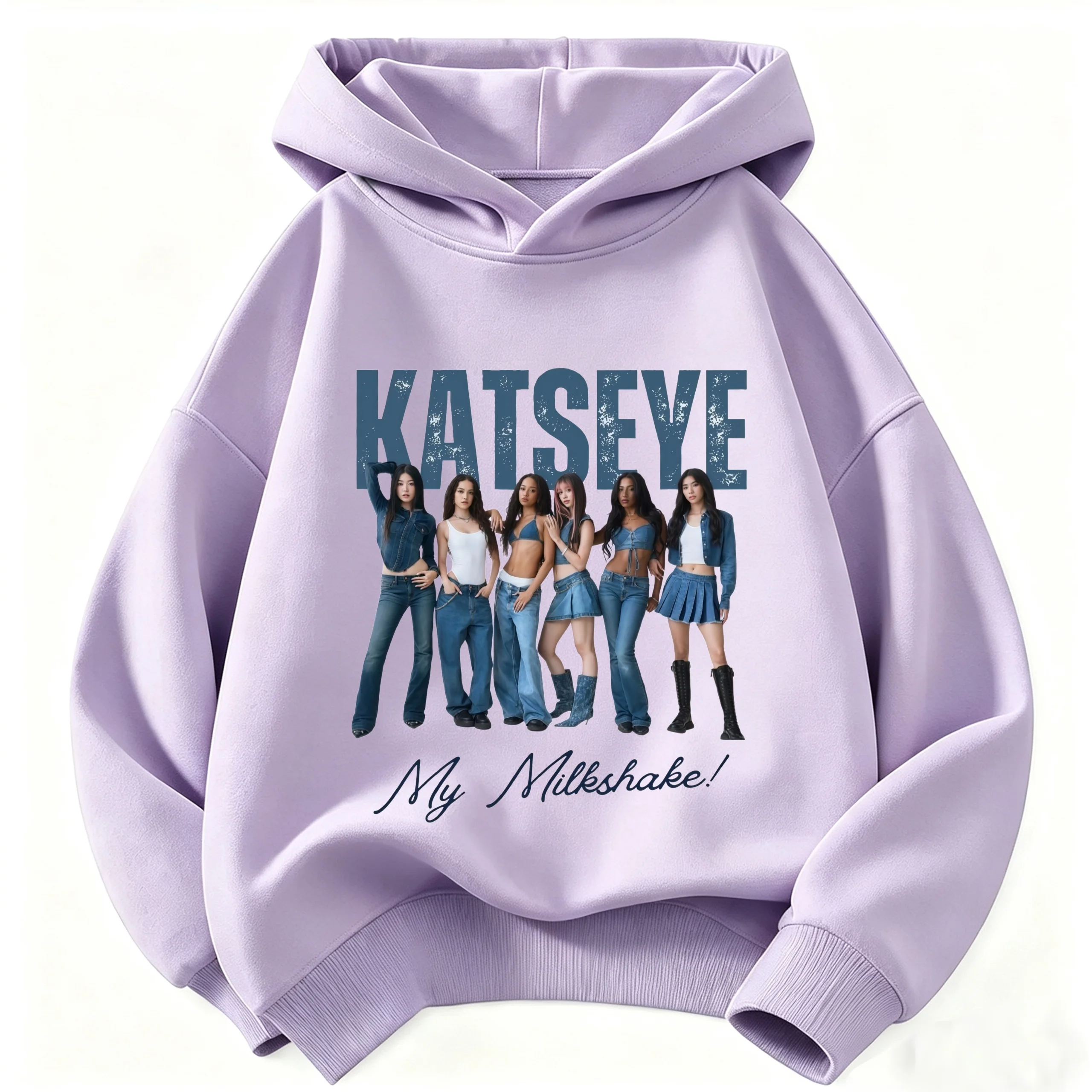 2026 Kids' Stylish Hoodie – Katseye Girl Group Graphic Pullover; Casual Retro Hoodie for Boys & Girls – Warm & Street-Style