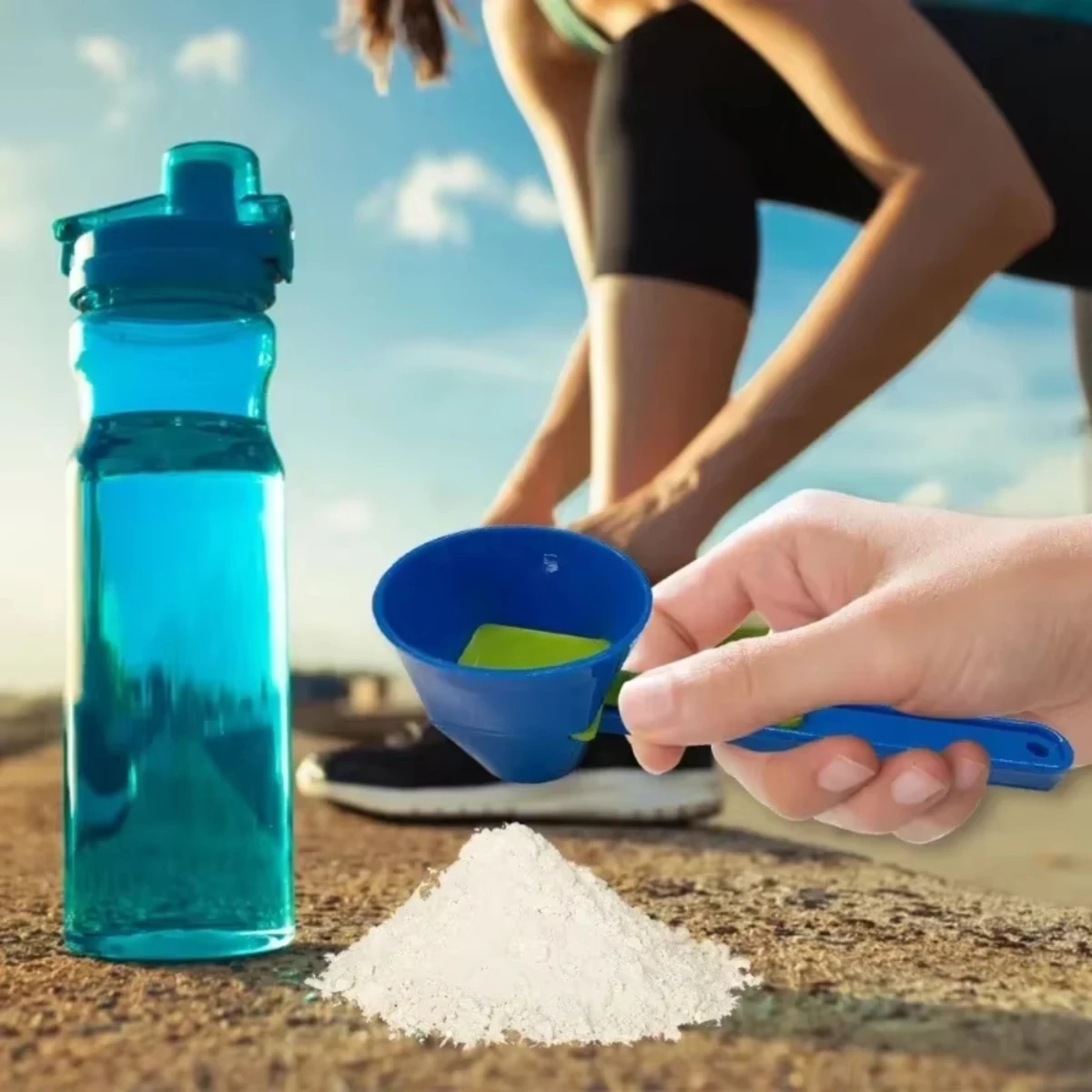 Durable PP Material Mess-Free Protein Powder Scoop - Sliding Funnel for Milk & Supplements, Kitchen Gadget for All Occasions