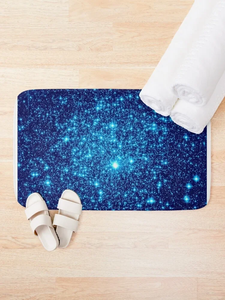 Vivid Blue Galaxy Sparkle Stars Bath Mat Bathroom Accessories Anti Slip Bath Stickers Bathroom Utensils Mat