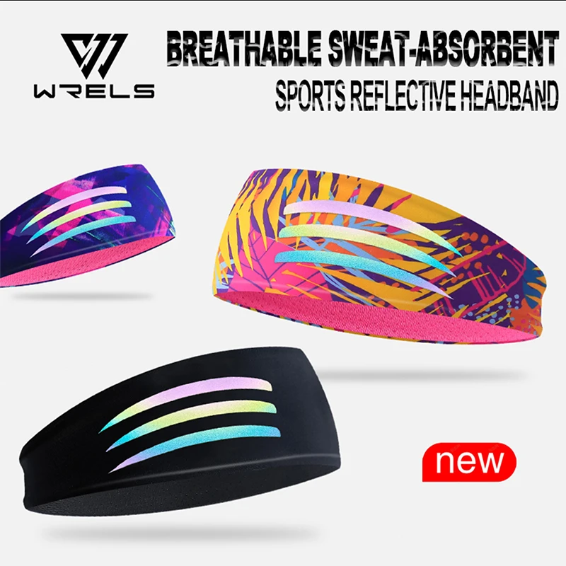 WRELS Sport Headbands Sweatband Basketball Fitness Running Gym Tennis Sweat Guide Belt Cooling Stretchy Visor Unisex Sweatbands